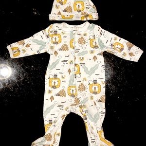 Footie onesie and hat